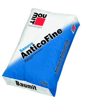 Baumit Известковая штукатурка с добавлением цемента Sanova AnticoFine 25кг/42 под