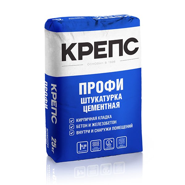Штукатуркуа цементная Крепс ПРОФИ, 25кг